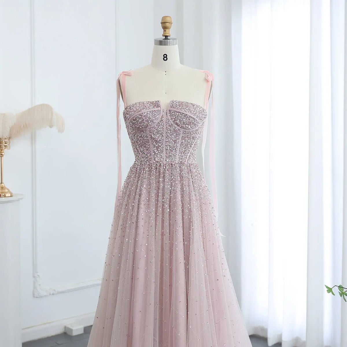 Luxury Beaded Red Evening Dresses with Straps SS263 