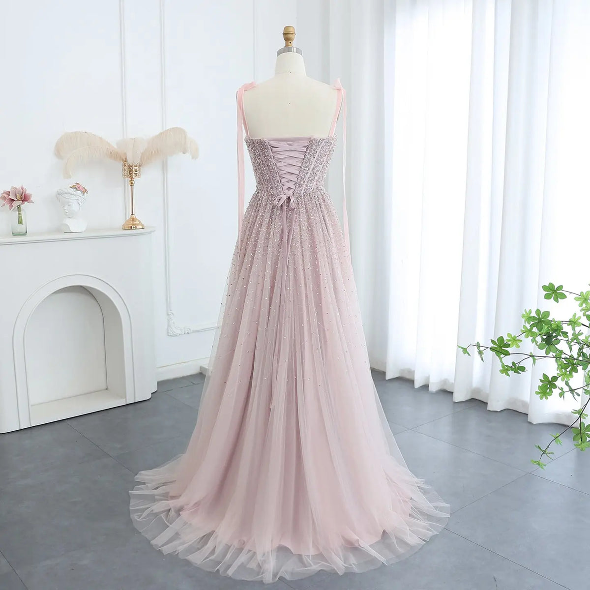 Luxury Beaded Red Evening Dresses with Straps SS263 