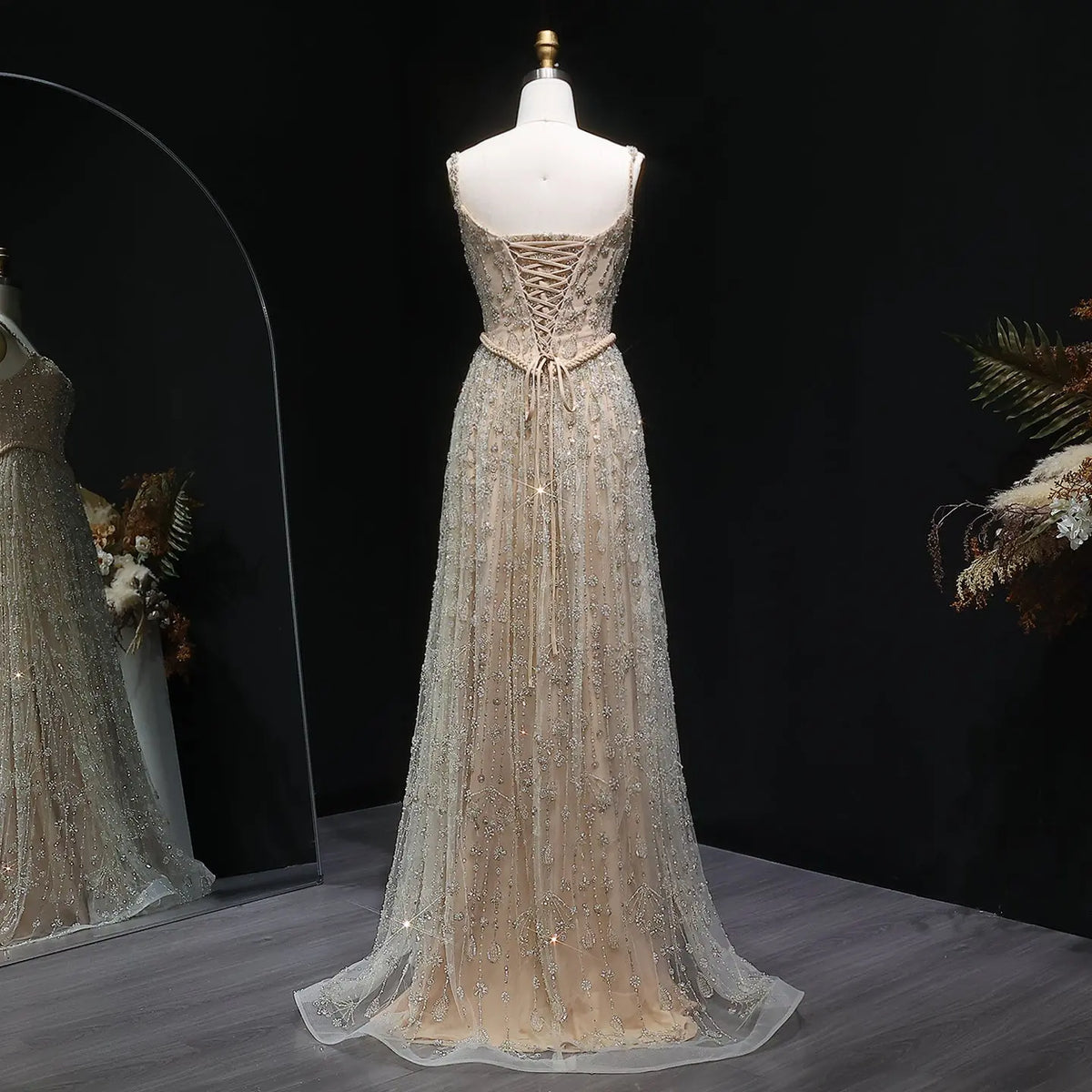 Luxury Sage Green Spaghetti A-Line Evening Dress SS693 Luxury Sage Green Spaghetti A-Line Evening Dress SS693