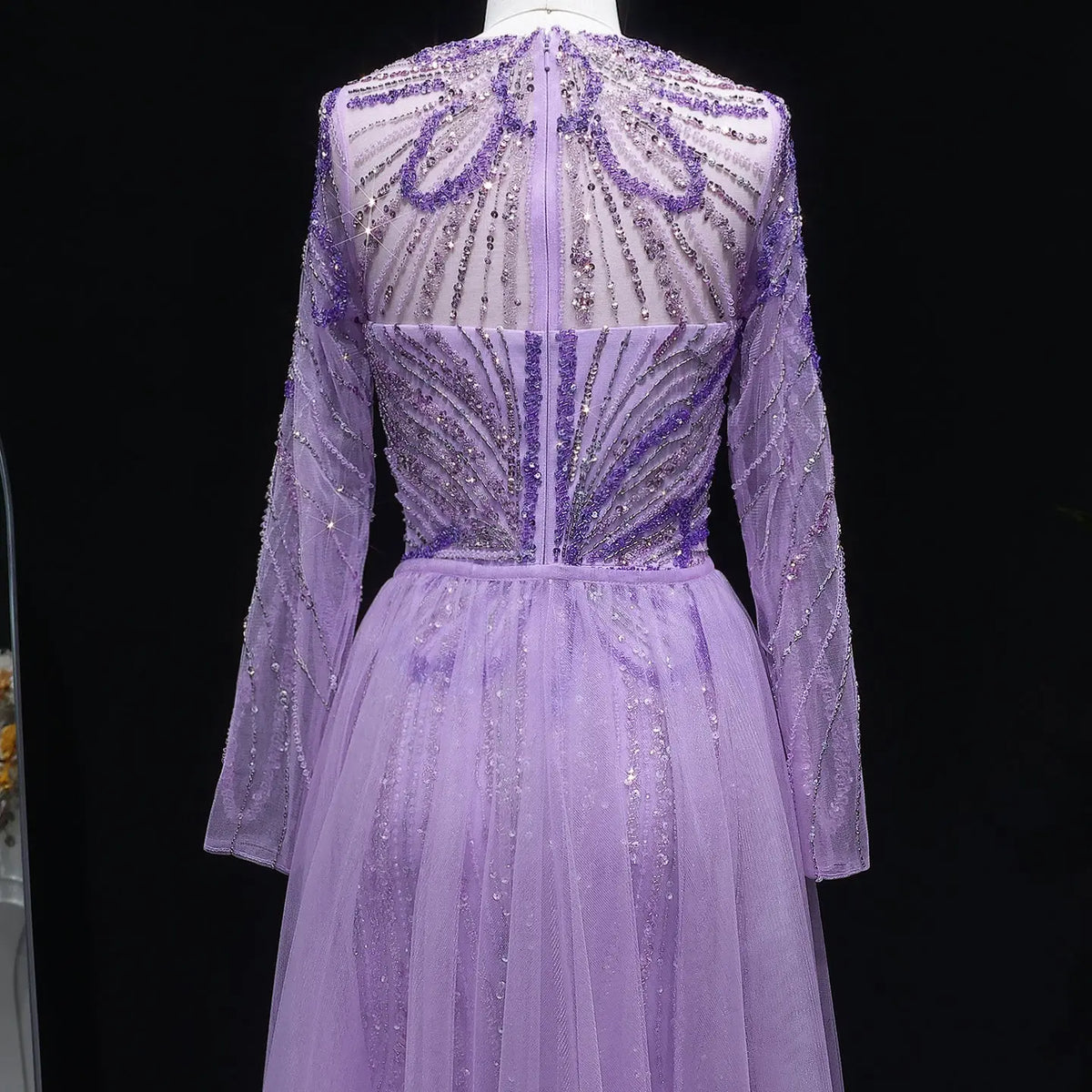 Luxury Green Beaded High-Slit Evening Dress with Overskirt SS160 