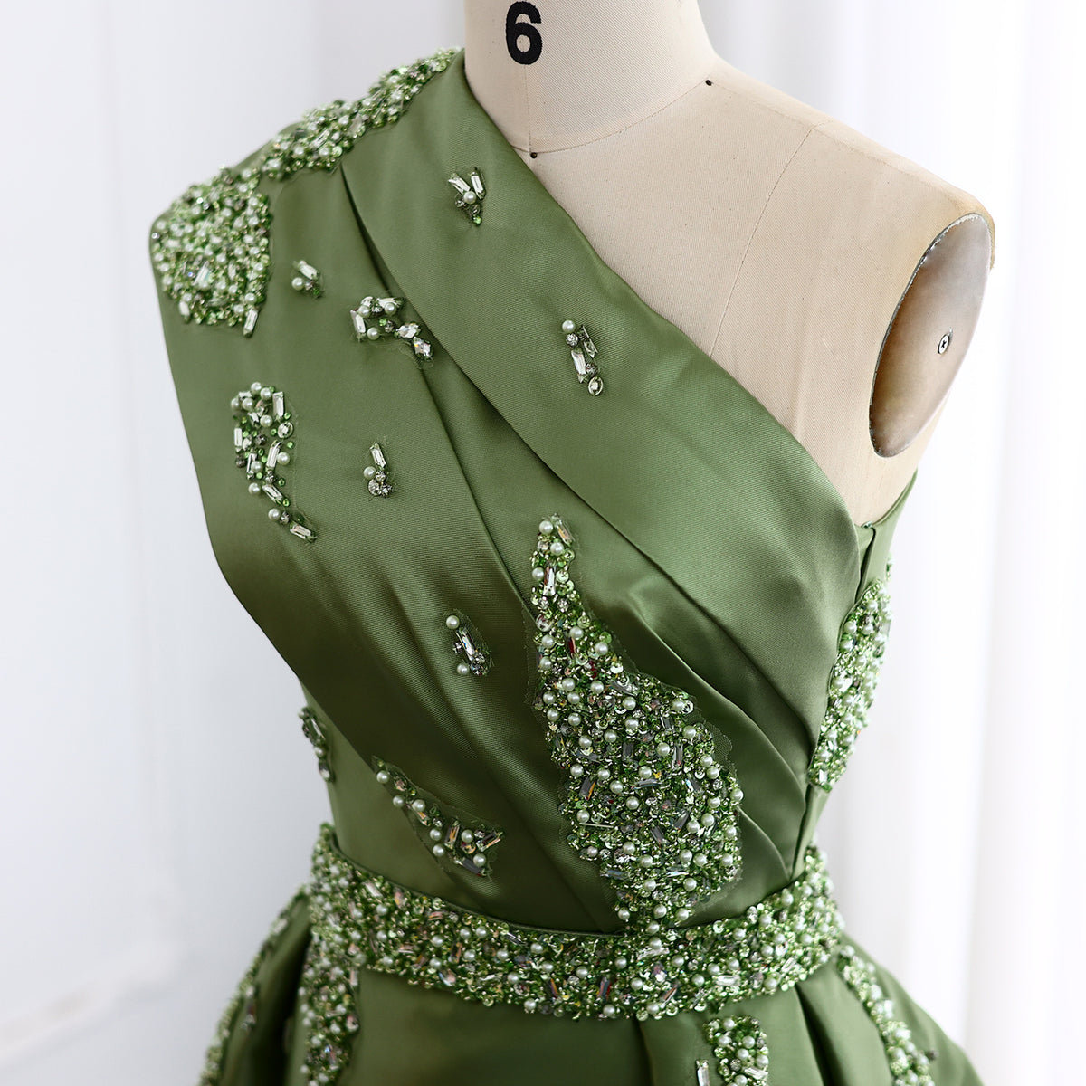 Luxury Champagne Crystal Evening Dress with Overskirt SS599 