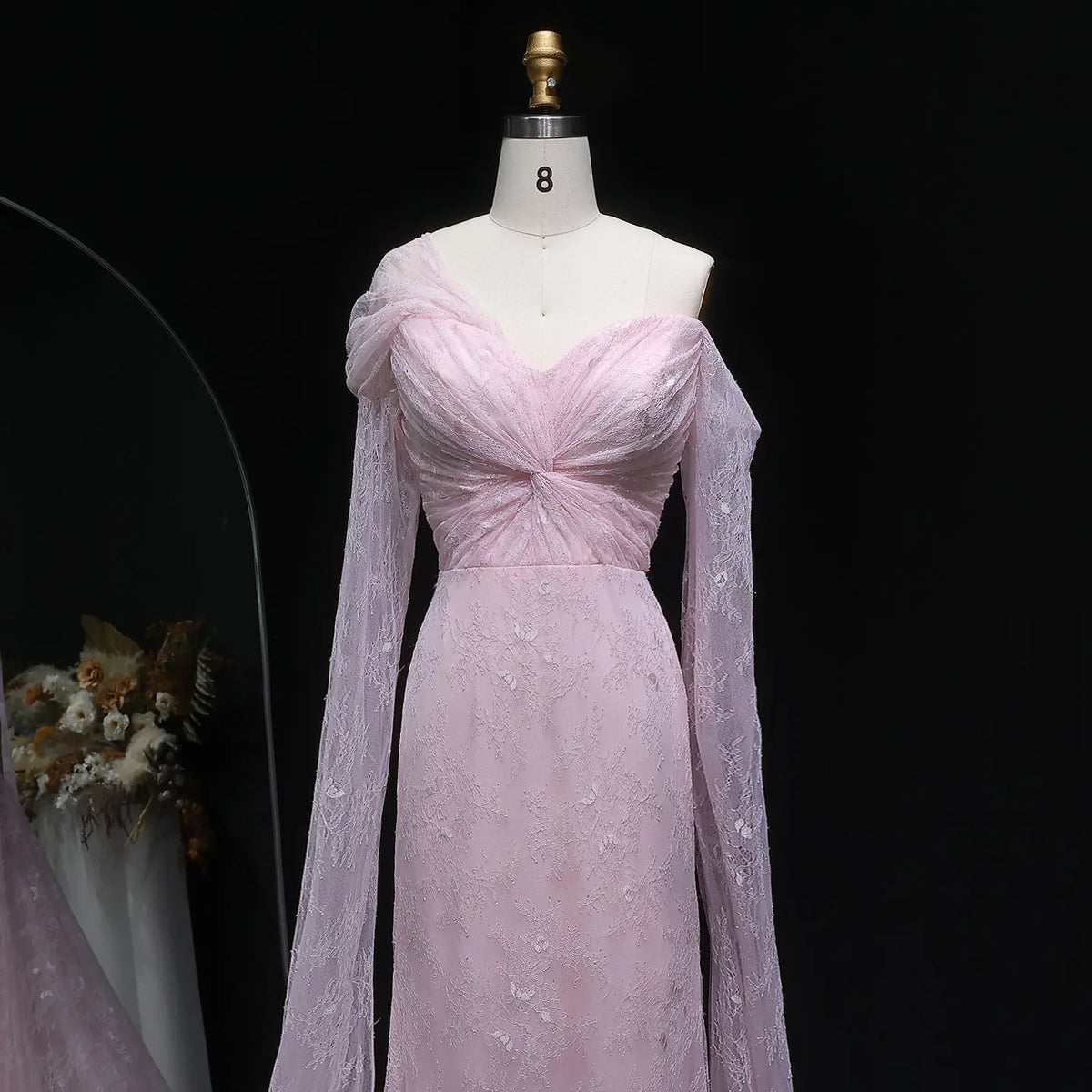 Purple Lace Mermaid Evening Dress with Cape Sleeves SF055 - SHARONSAID Purple Lace Mermaid Evening Dress with Cape Sleeves SF055 - SHARONSAID