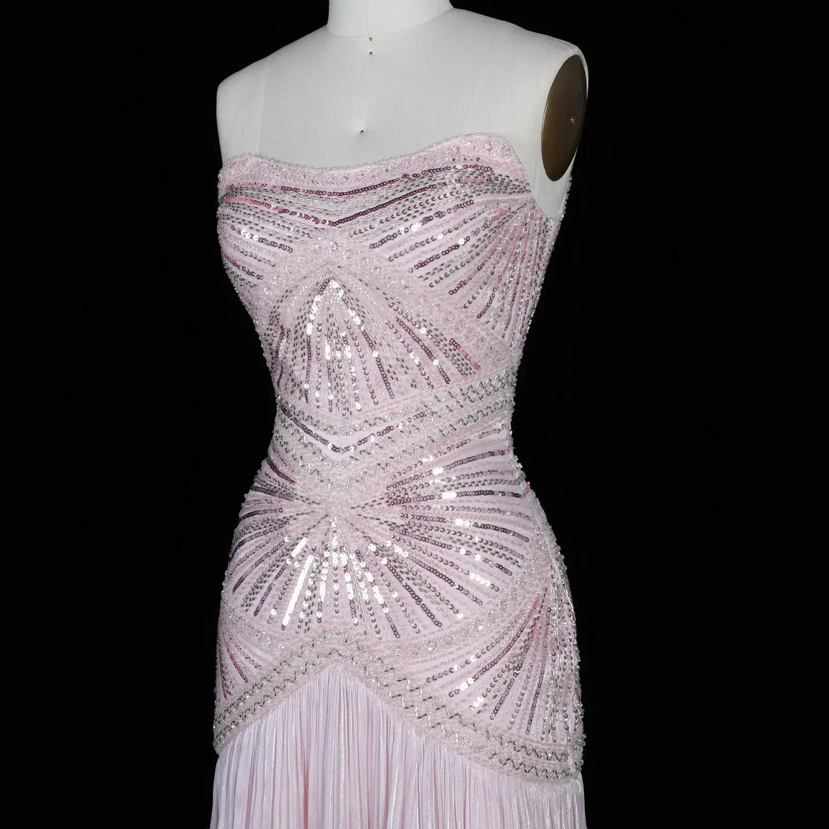Rust Red Sequin Evening Gown Pleated Dress SS325-8