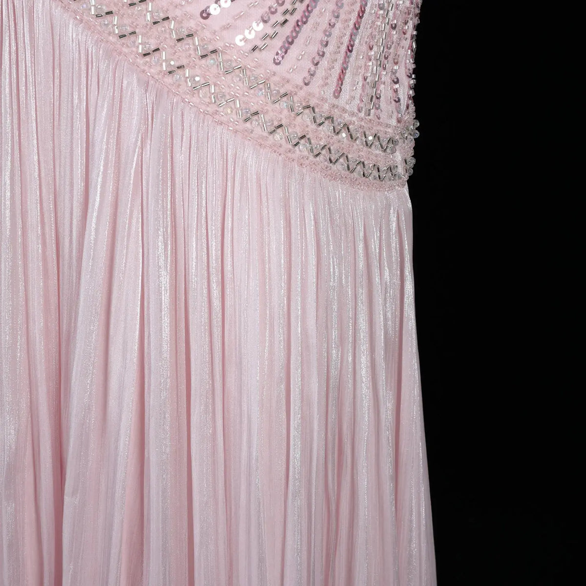 Rust Red Sequin Evening Gown Pleated Dress SS325-11
