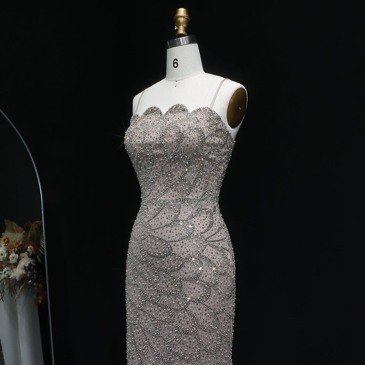 Elegant Emerald Green Strapless Evening Dress SS601