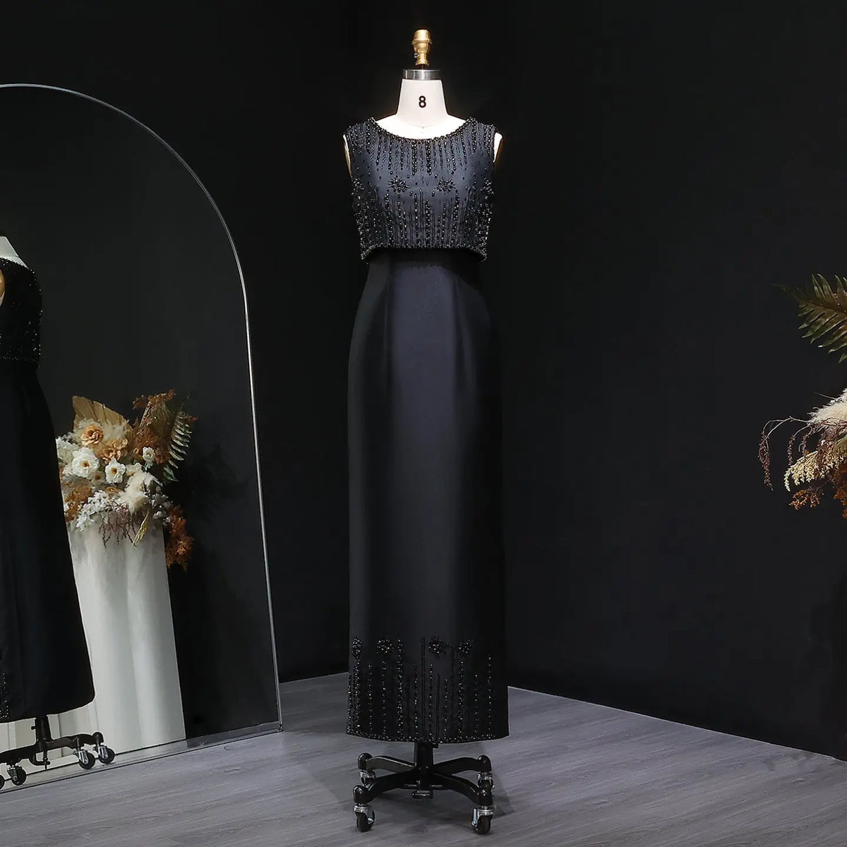 Luxury Rhinestones Silver Midi Evening Dress SS277 