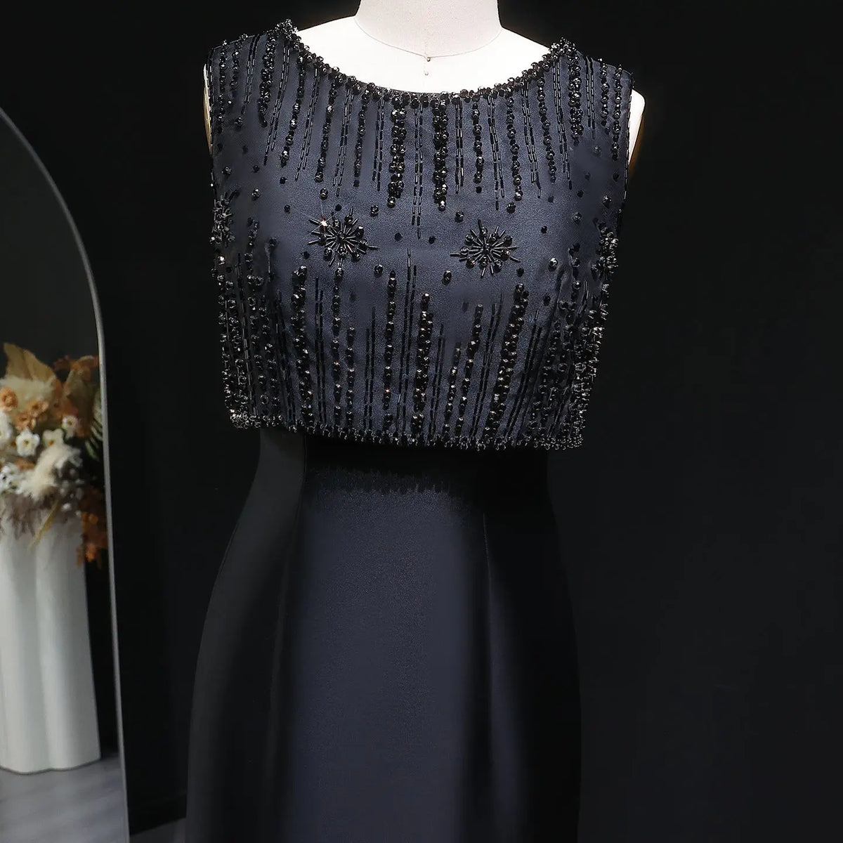 Luxury Rhinestones Silver Midi Evening Dress SS277 