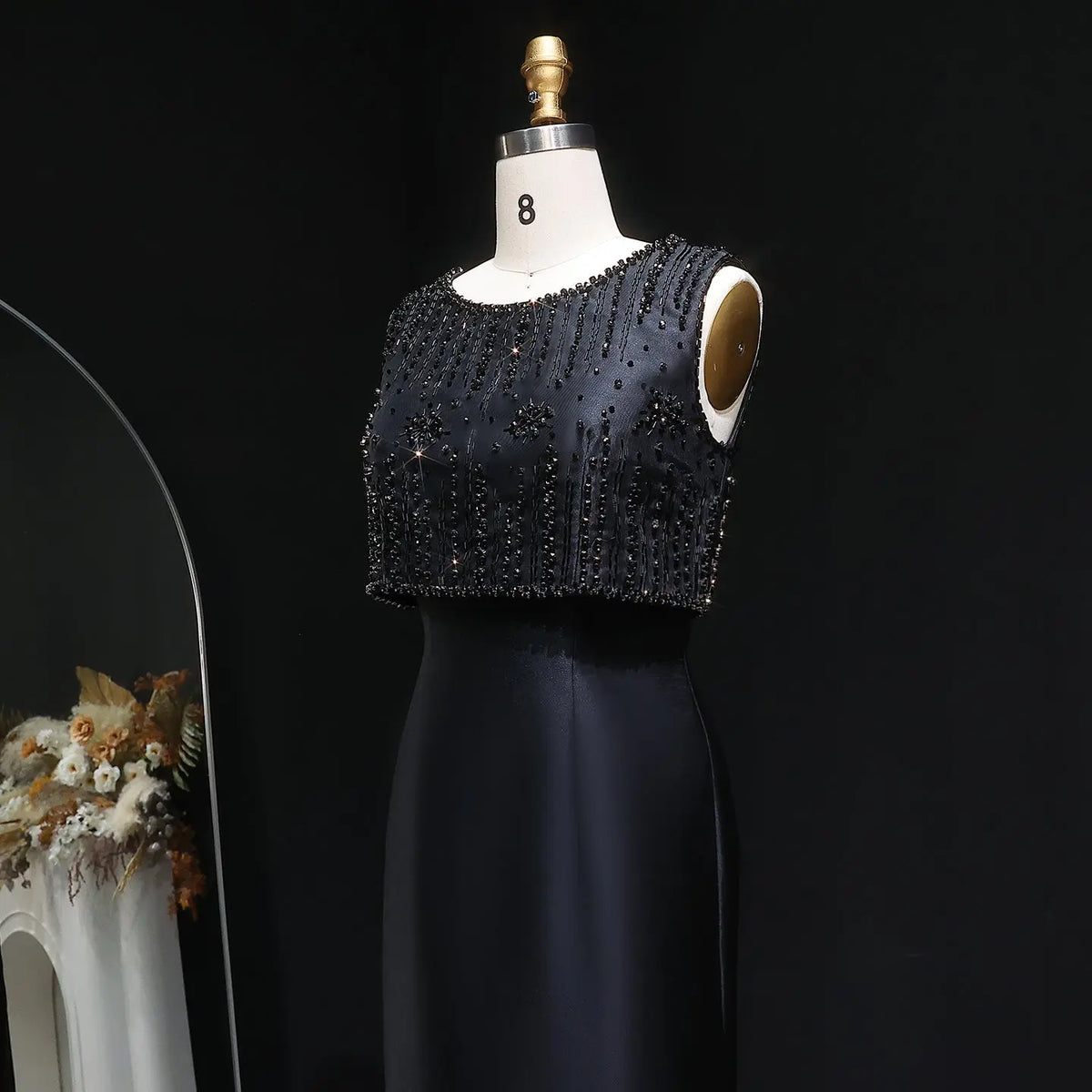 Luxury Rhinestones Silver Midi Evening Dress SS277 