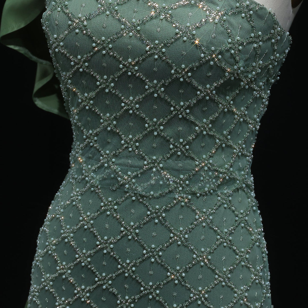 Sage Green One Shoulder Sheath Arabic Evening Dress SS626, Green / 16 Sage Green One Shoulder Sheath Arabic Evening Dress SS626, Green / 16