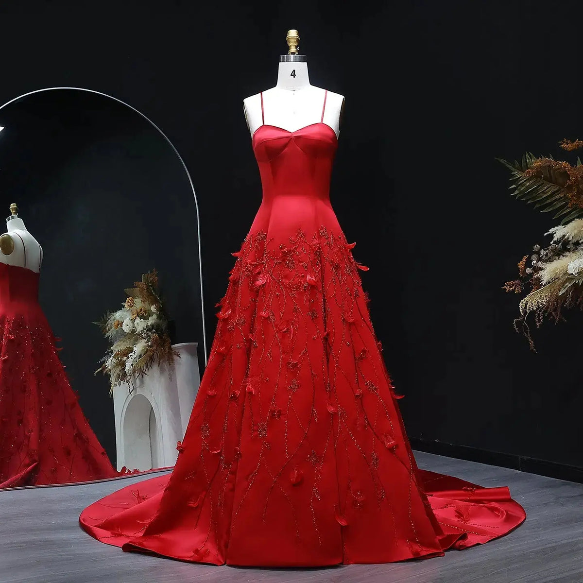 coral elegant dress La Femme Strappy Long Neon Coral Prom Dress
