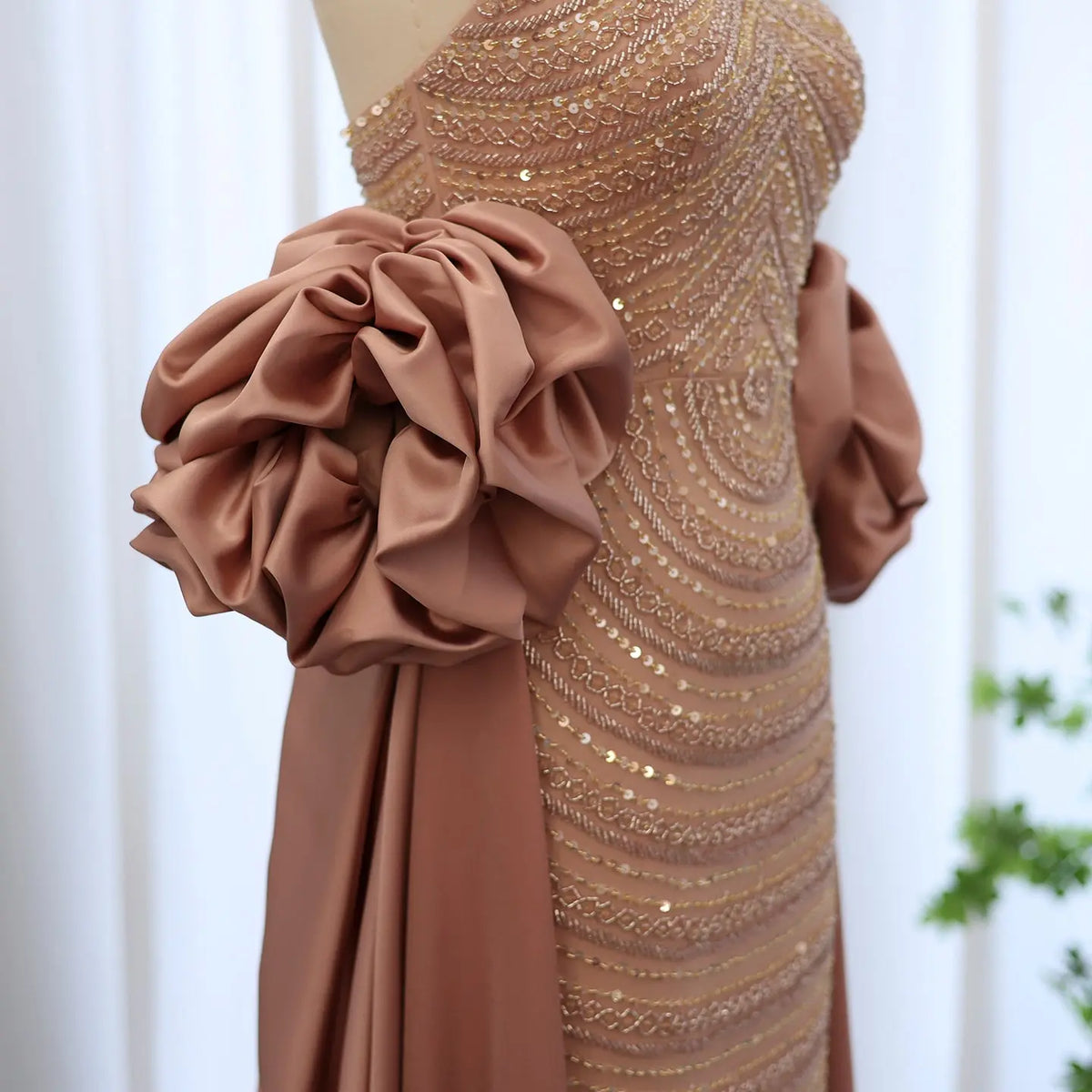 Luxury Beaded Dusty Pink Strapless Evening Dress with Cape SS492 Luxury Beaded Dusty Pink Strapless Evening Dress with Cape SS492