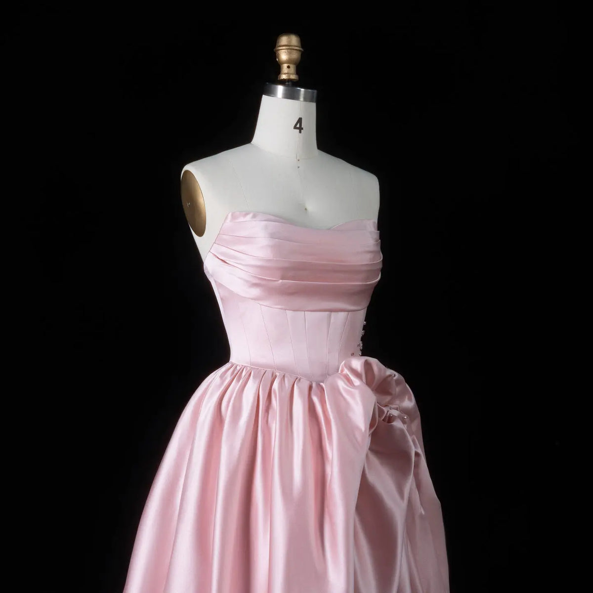 Pink Crystal Strapless High Slit Elegant Evening Dress SF522-10