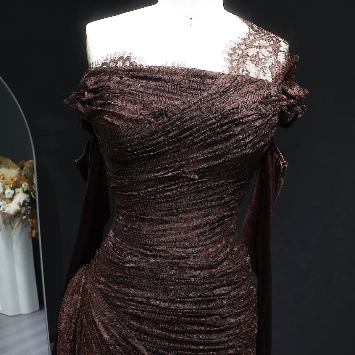 Elegant Lace Black Dress with Gloves SF017 - SHARONSAID Elegant Lace Black Dress with Gloves SF017 - SHARONSAID
