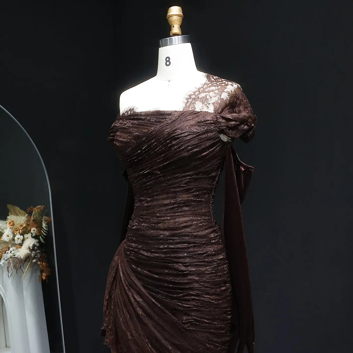 Elegant Lace Black Dress with Gloves SF017 Elegant Lace Black Dress with Gloves SF017