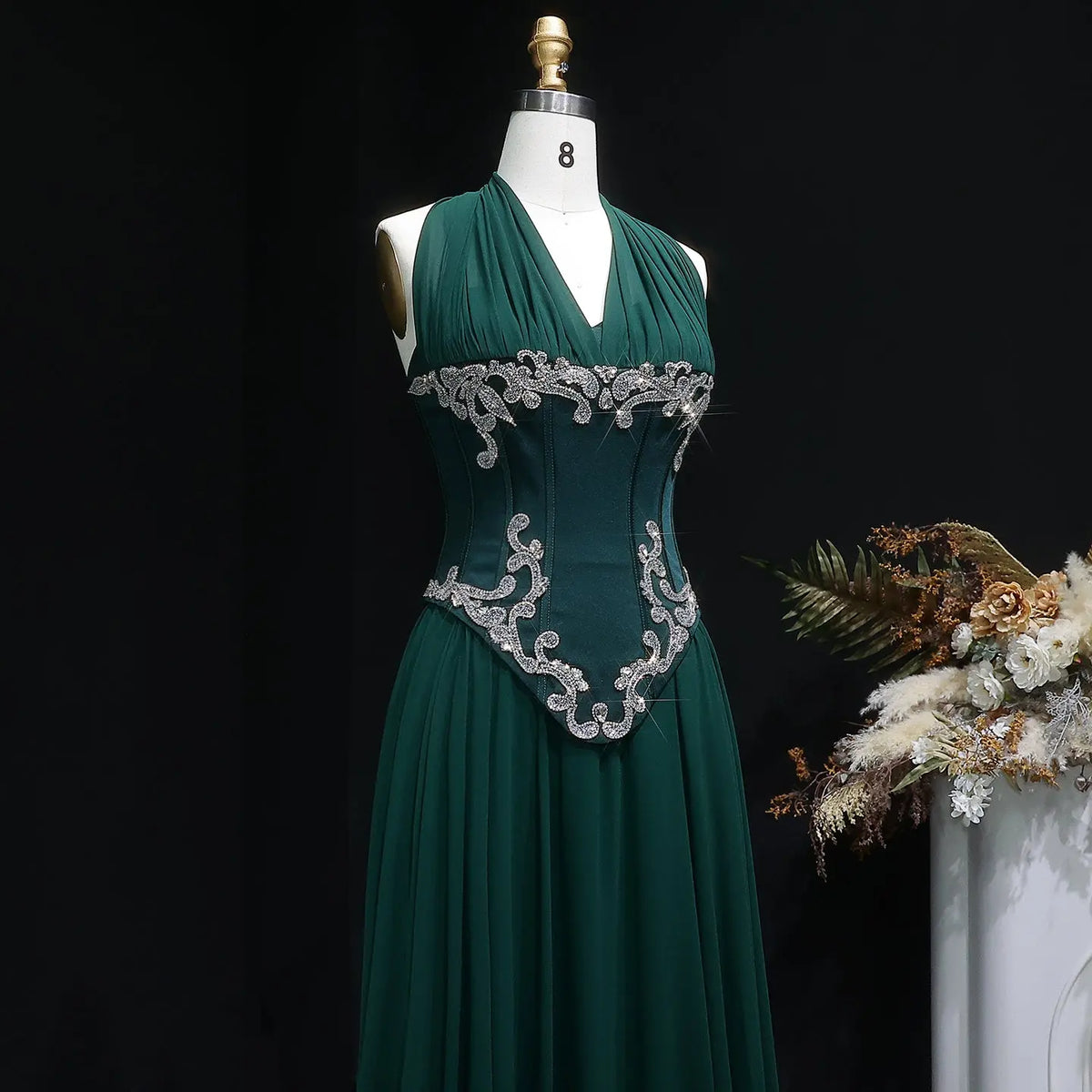 dark green fitted prom dress Dark Green Mermaid Prom Dresses,Backless Fitted Formal Dress jkprom