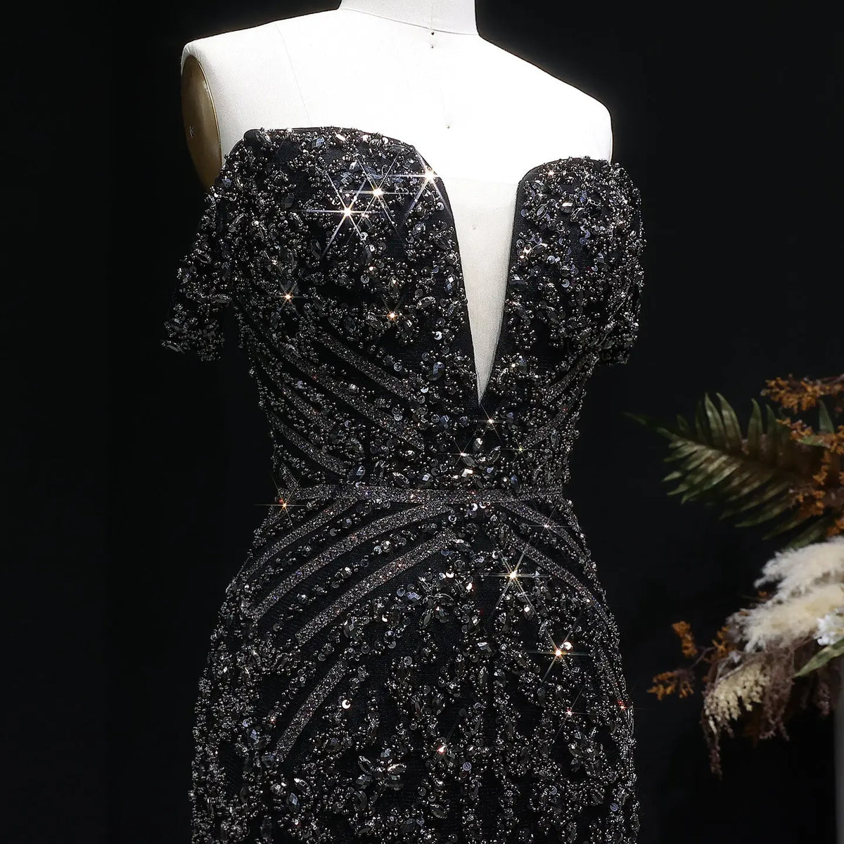 black and silver homecoming dress Dreamy Black Mesh Beaded Cocktail Homecoming Dress RM131 – SHARONSAID