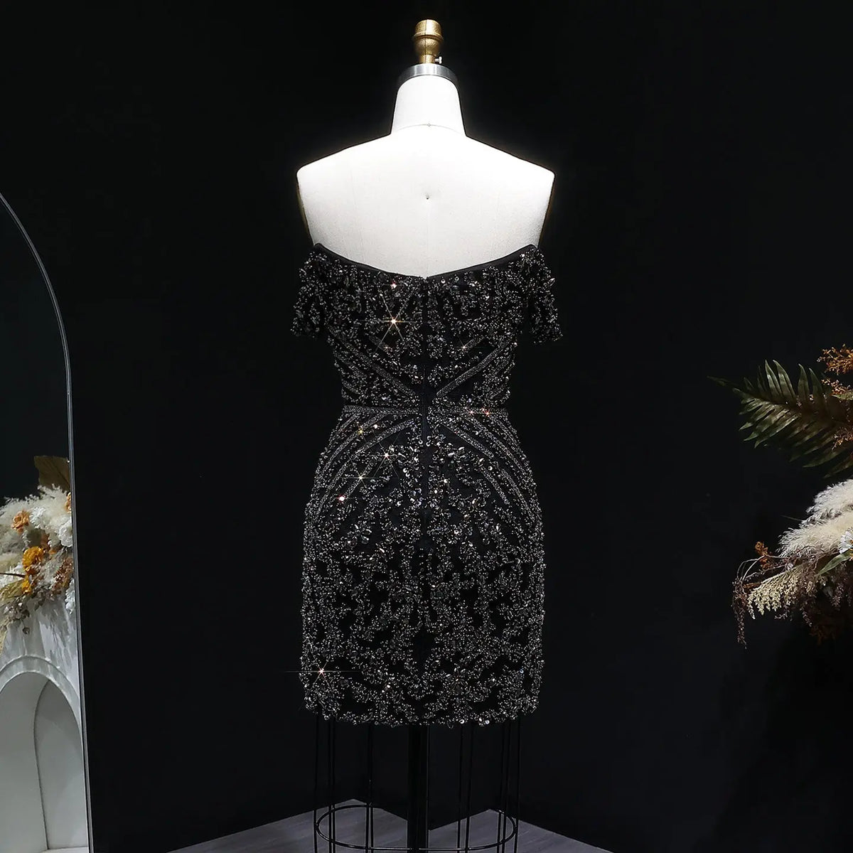 black and silver homecoming dress Alyce Paris Tight Beaded Homecoming Dress 4937