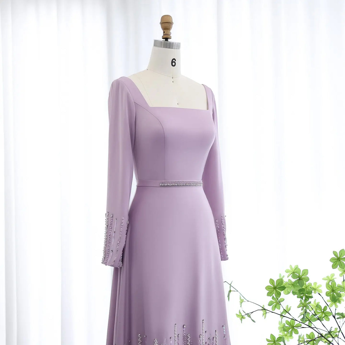 lilac long sleeve dress Luxury Lilac Ruffles Long Sleeve Evening Dress SS579