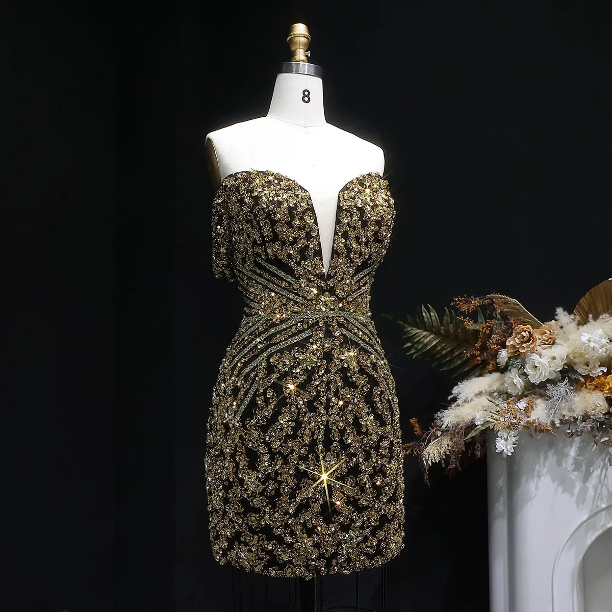 black mesh homecoming dress Dreamy Black Mesh Beaded Cocktail Homecoming Dress RM131
