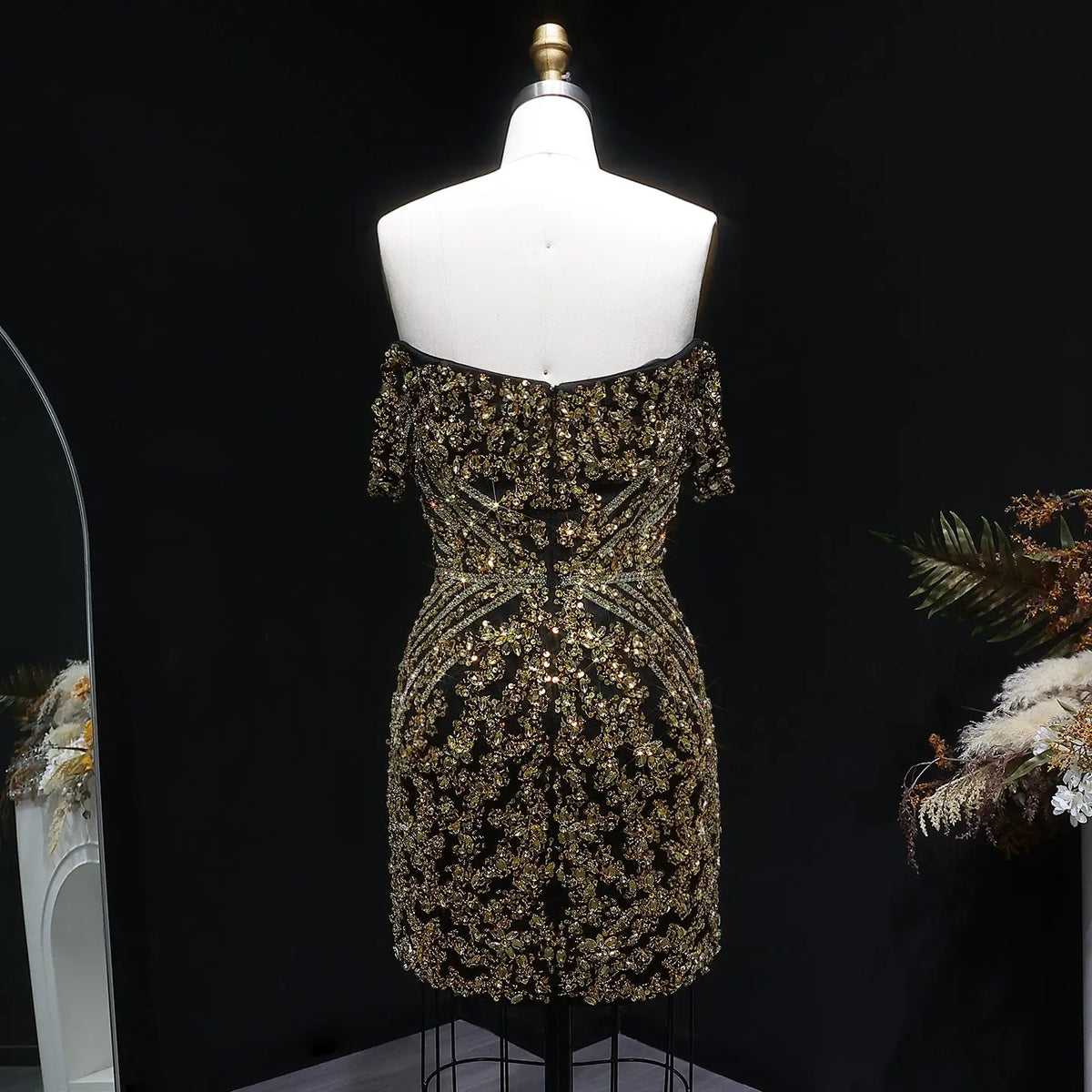 mesh homecoming dress Dreamy Black Mesh Beaded Cocktail Homecoming Dress RM131