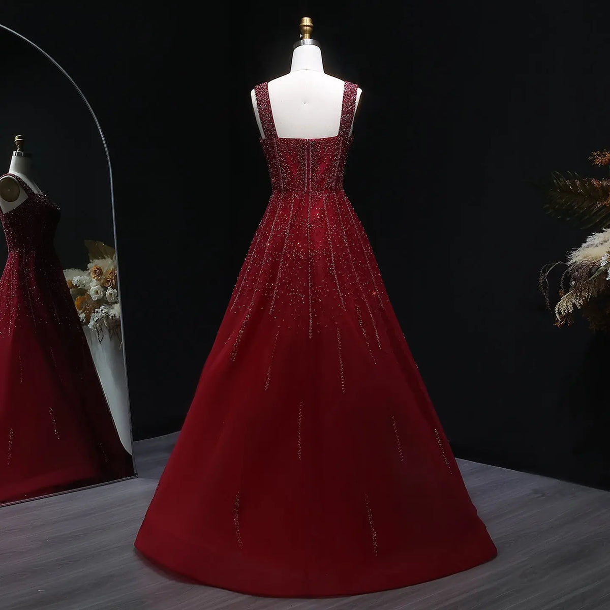 red sequin ball dress Luxury Sparkling Red Sequin Square Neck Prom Ball Gown 42