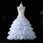 White 5-Tier Ruffled Ball Gown Underskirt Petticoat with 4 Hoops