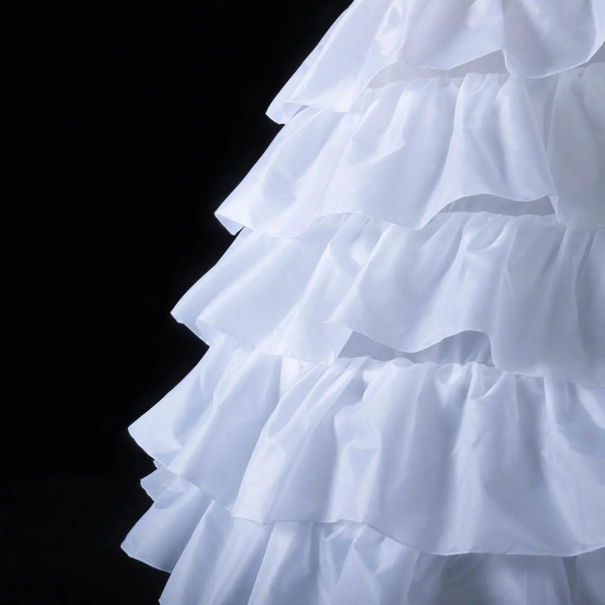 White 5-Tier Ruffled Ball Gown Underskirt Petticoat with 4 Hoops BP001-4