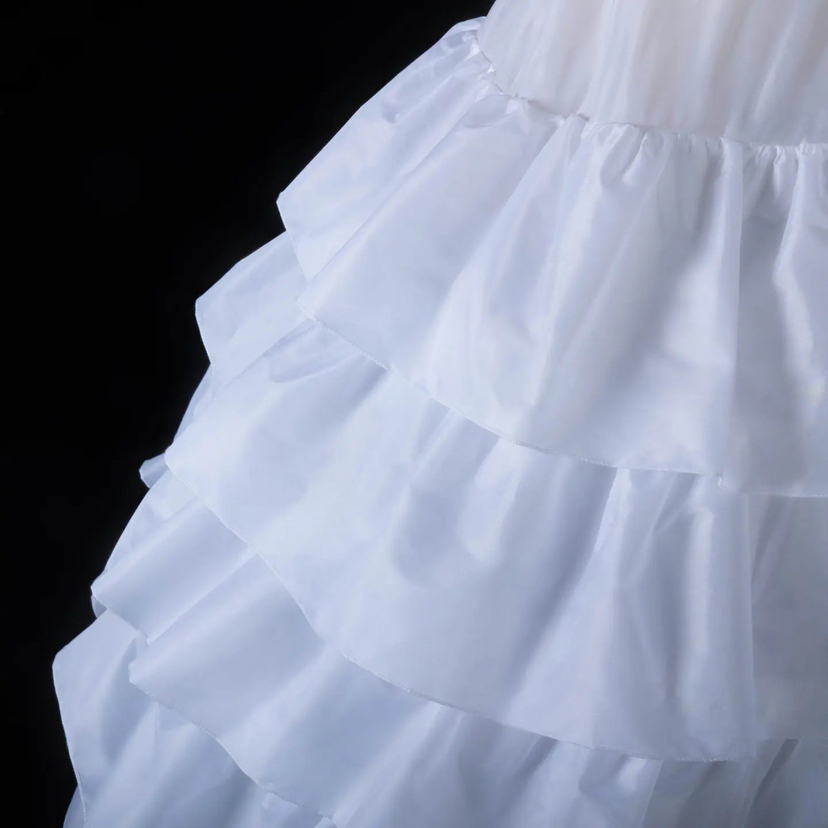 White 5-Tier Ruffled Ball Gown Underskirt Petticoat with 4 Hoops BP001-5
