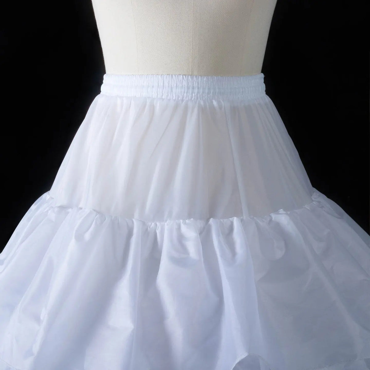 White 5-Tier Ruffled Ball Gown Underskirt Petticoat with 4 Hoops BP001-6