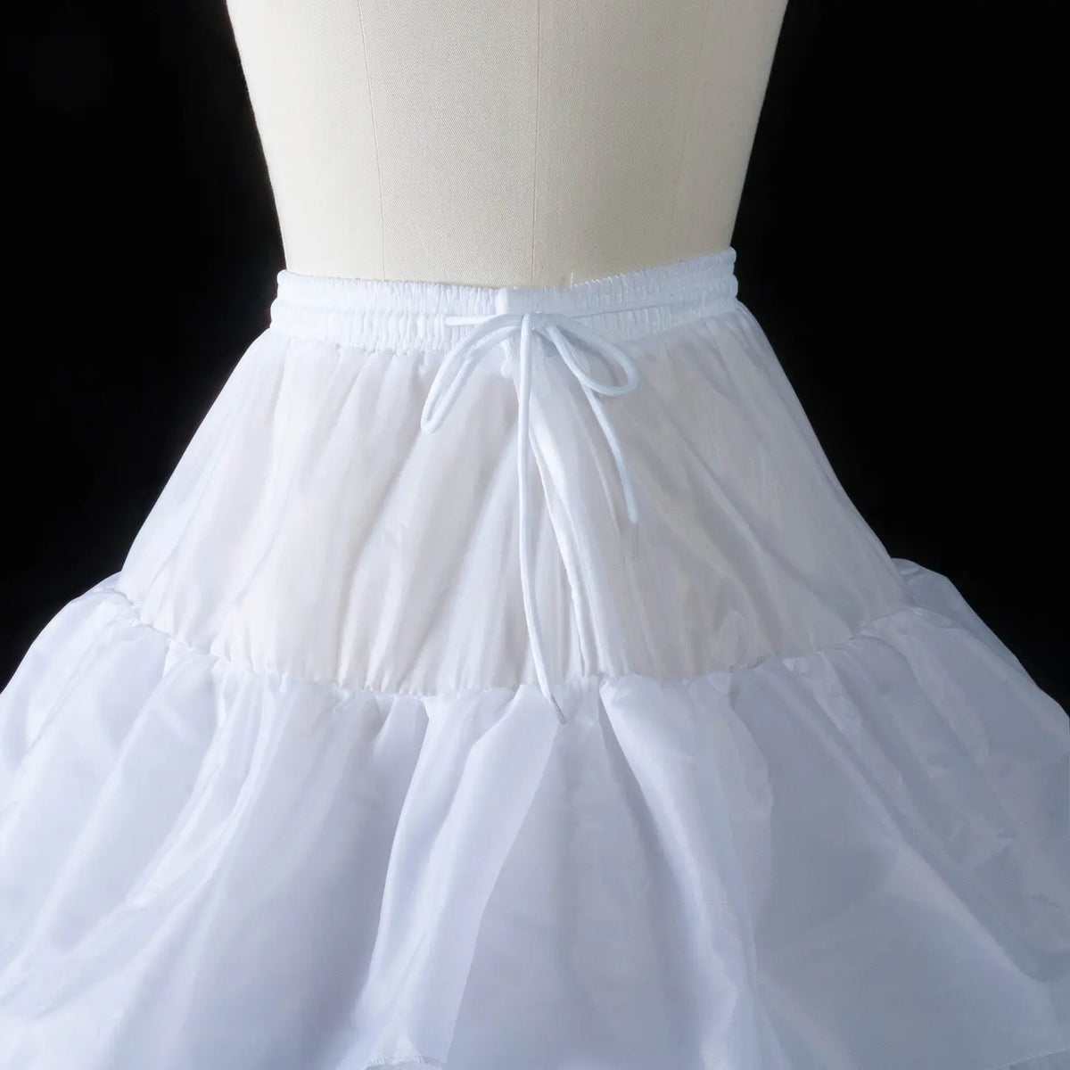 White 5-Tier Ruffled Ball Gown Underskirt Petticoat with 4 Hoops BP001-7