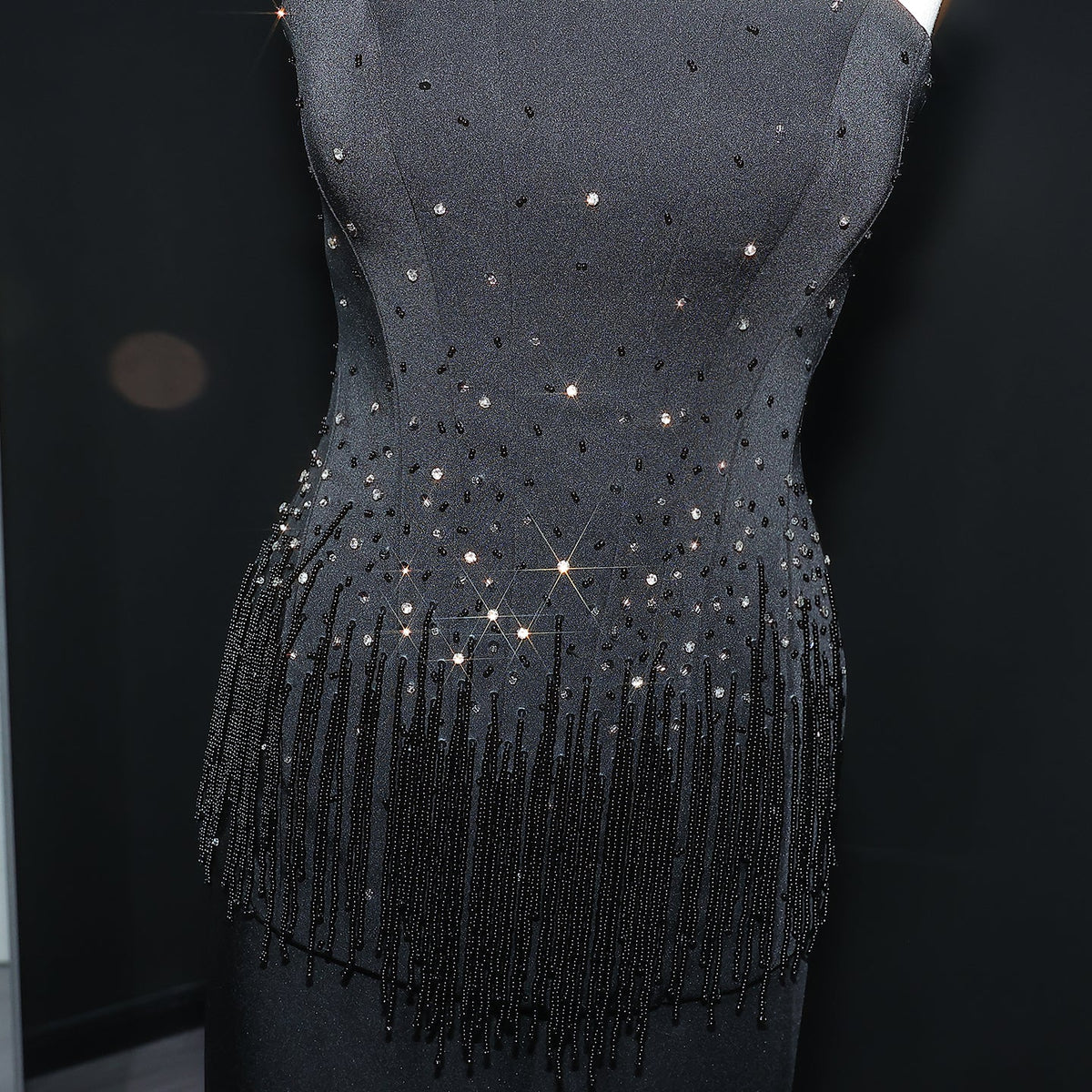 Elegant Beige Beaded Evening Dress with Two Pieces SS425