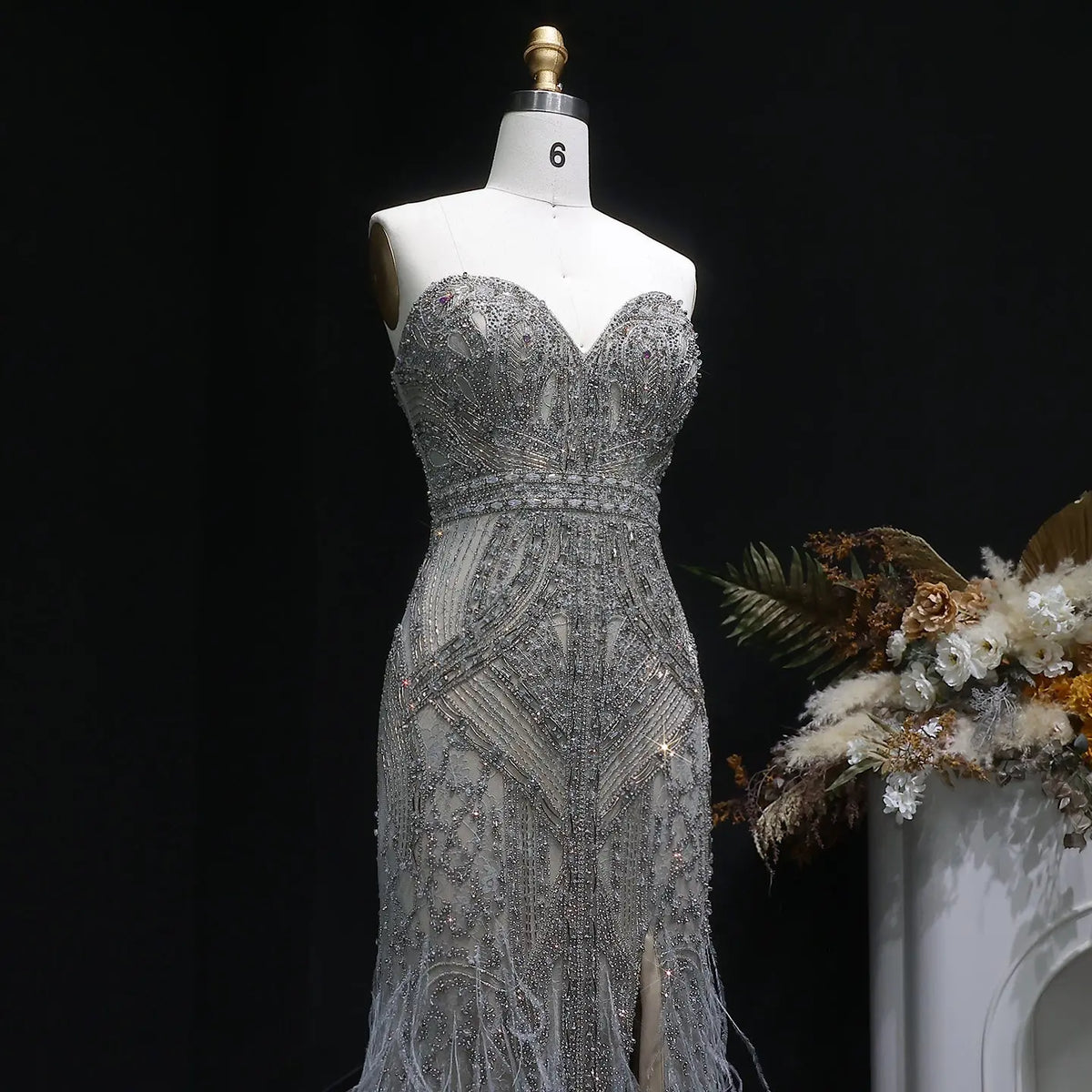 silver beaded cocktail dress Silver Beaded Mini Dress with Fringe Detail 52575