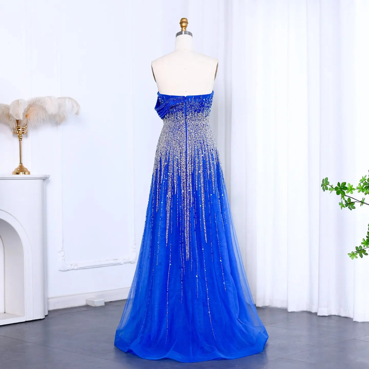Luxury Blue Off Shoulder Evening Dress SS191 - SHARONSAID Luxury Blue Off Shoulder Evening Dress SS191 - SHARONSAID