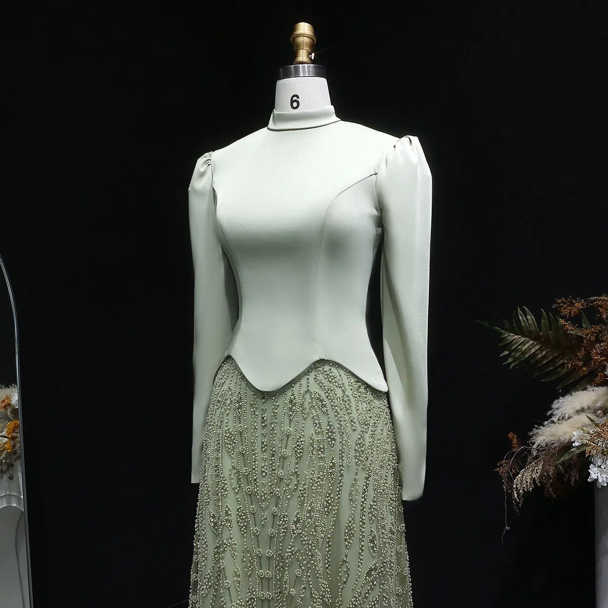 Glamorous Modest Hijab-Style Green Sequin Evening Dress SS613 Glamorous Modest Hijab-Style Green Sequin Evening Dress SS613