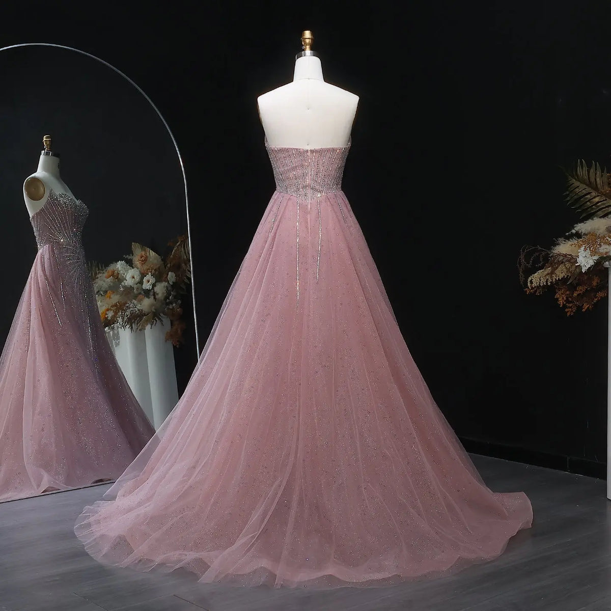 Sparkle Strapless Champagne Evening Dress with Overskirt SS360 Sparkle Strapless Champagne Evening Dress with Overskirt SS360