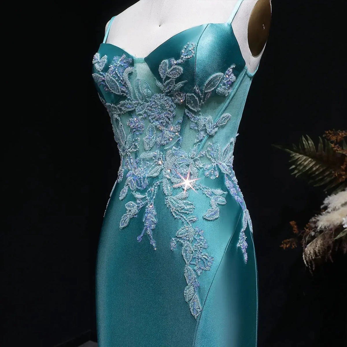 black and blue bodycon dress Dazzling One Shoulder Dark Green Mermaid Prom Dress with 3D Gold Embel –  Newinlook