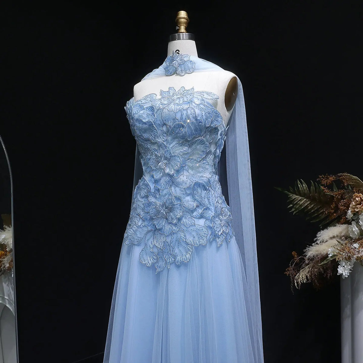 luxury floral dresses Bride Dresses Prom Party Evening Elegant Luxury Flowers Coming of Age Ceremony