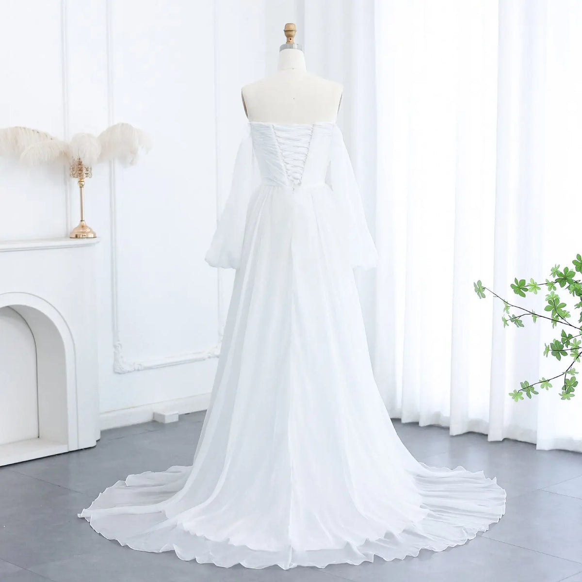 Elegant Off Shoulder White Chiffon Evening Dress SF360 Elegant Off Shoulder White Chiffon Evening Dress SF360