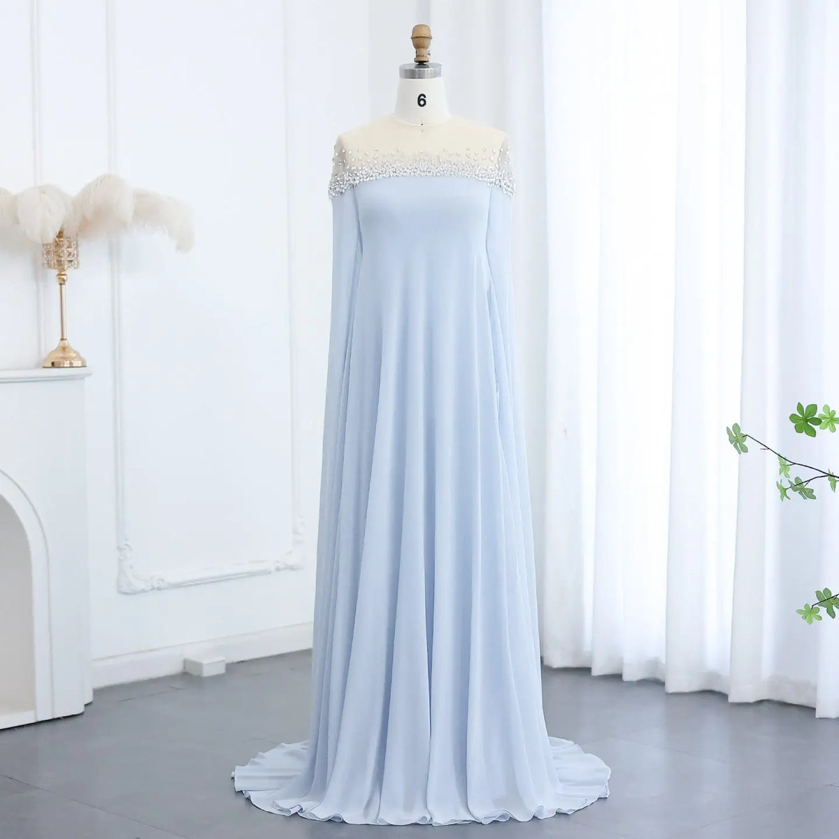 fit and flair wedding dress Boho Beaded Lace Bell Sleeves Fit and Flare Wedding Gown