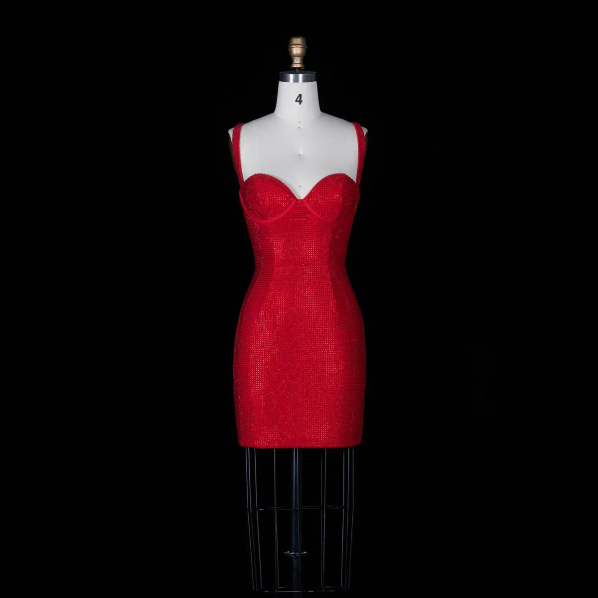 Red Beaded Bodycon Mini Dress Sweetheart Neck Bustier Party Dress RM14 – SHARONSAID