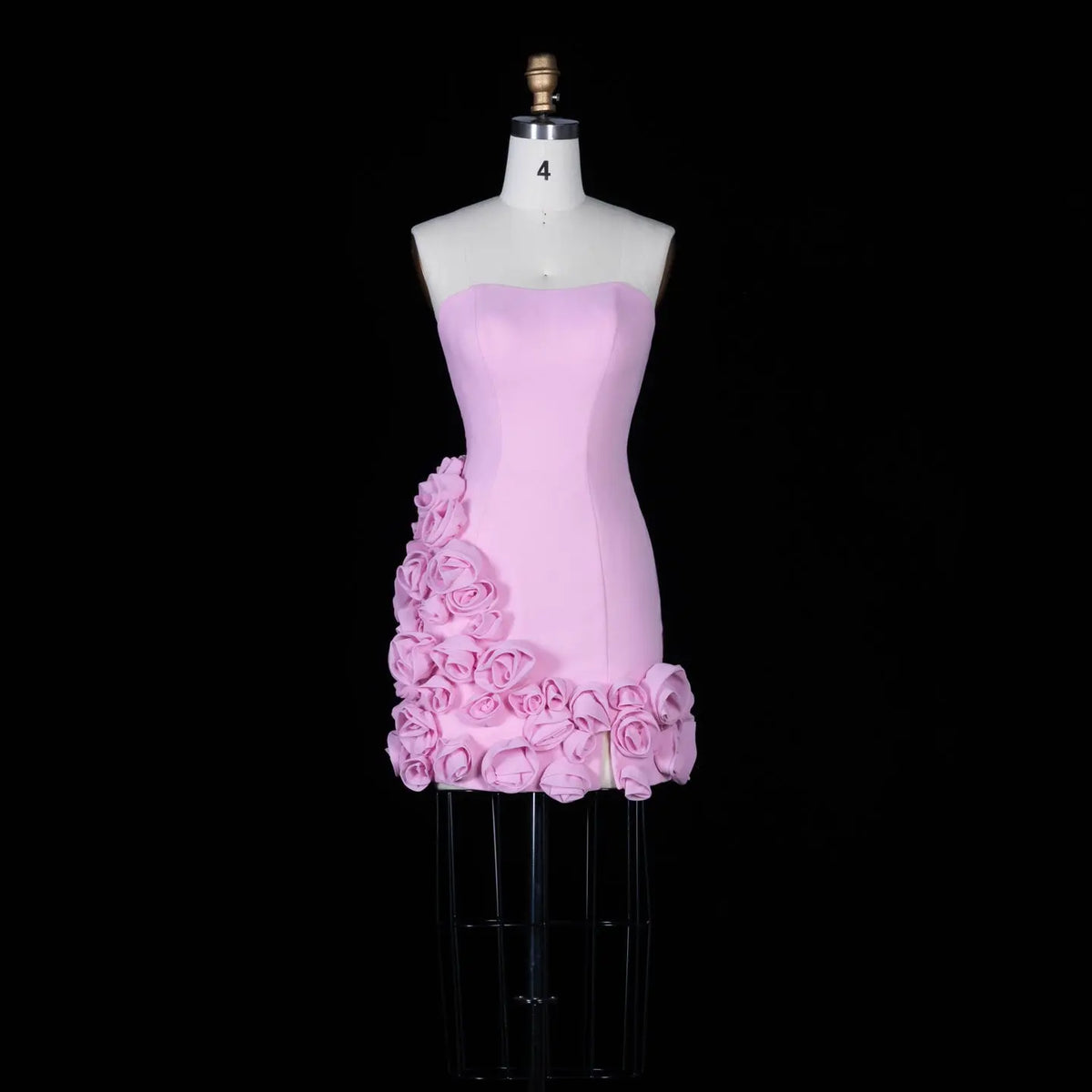 Pink 3D Floral Strapless Mini Dress Fitted Birthday Party Dress RM148 – SHARONSAID