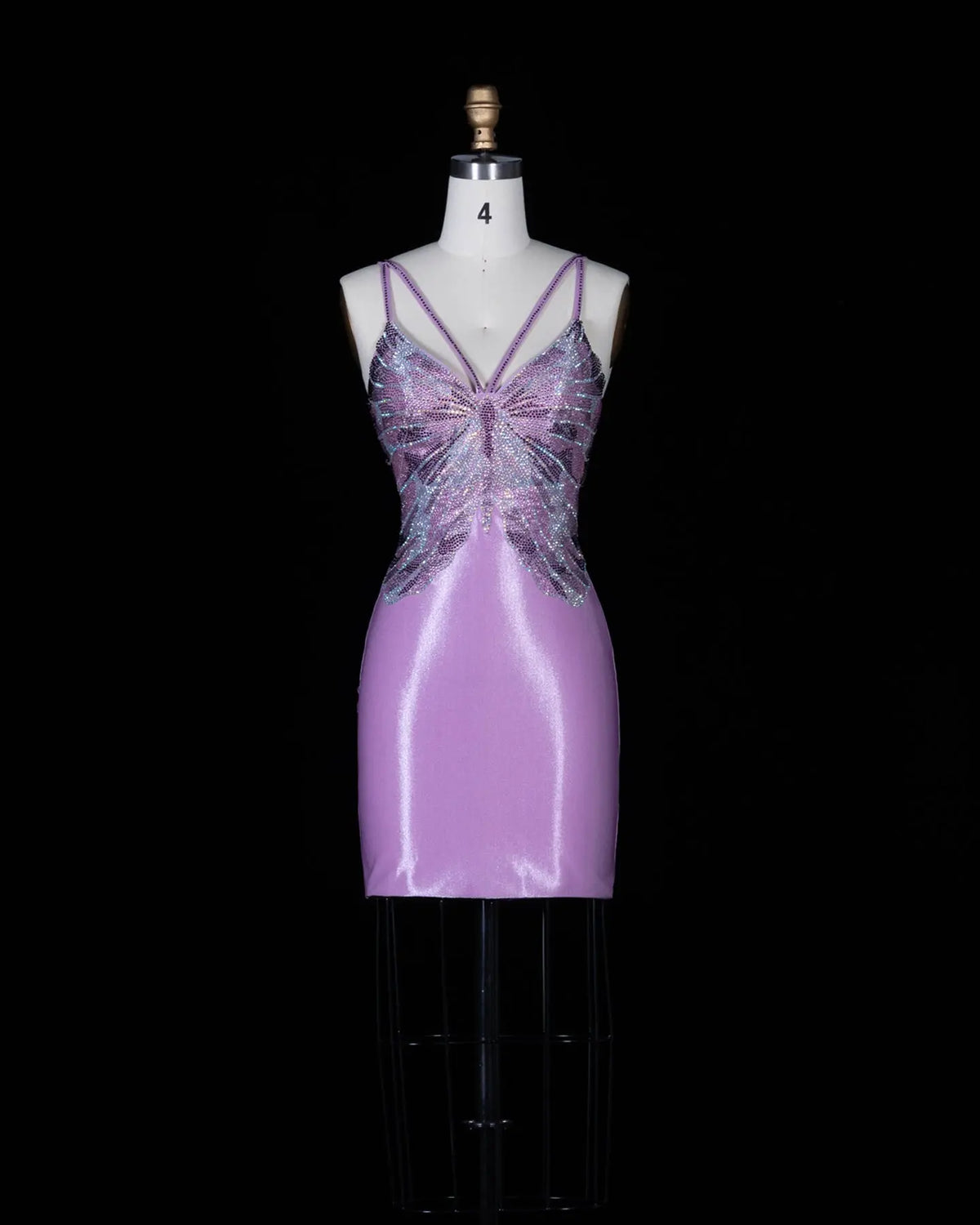 Purple Butterfly Rhinestone Party Dress RM123