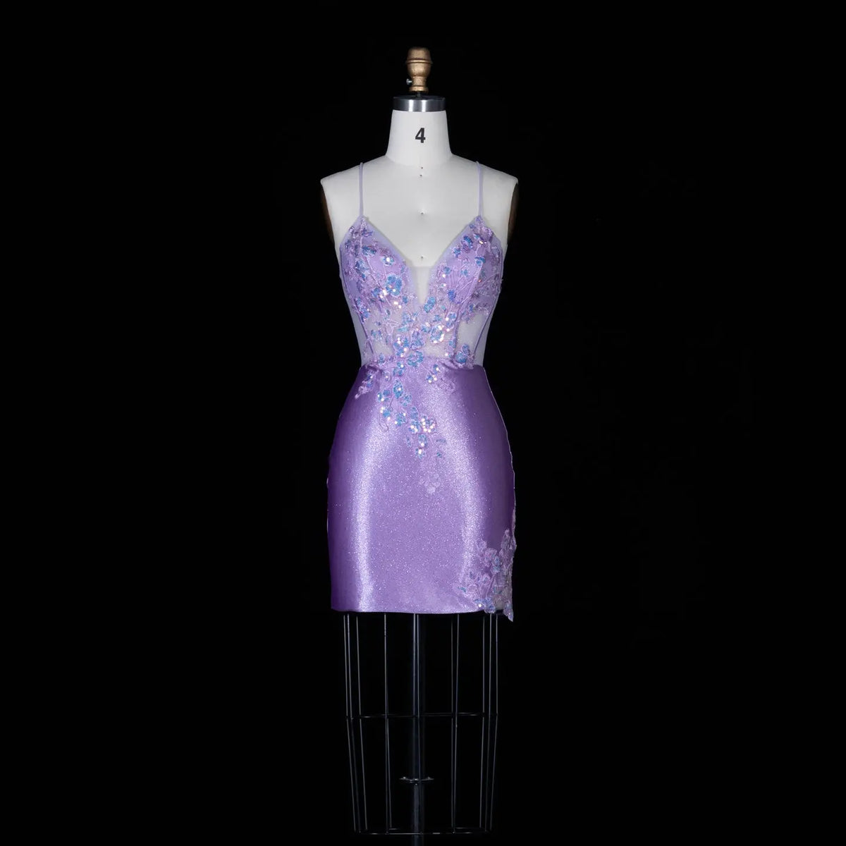 Purple Sequin Floral Lace Up Corset Mini Dress Cross Back Glitter Body – SHARONSAID