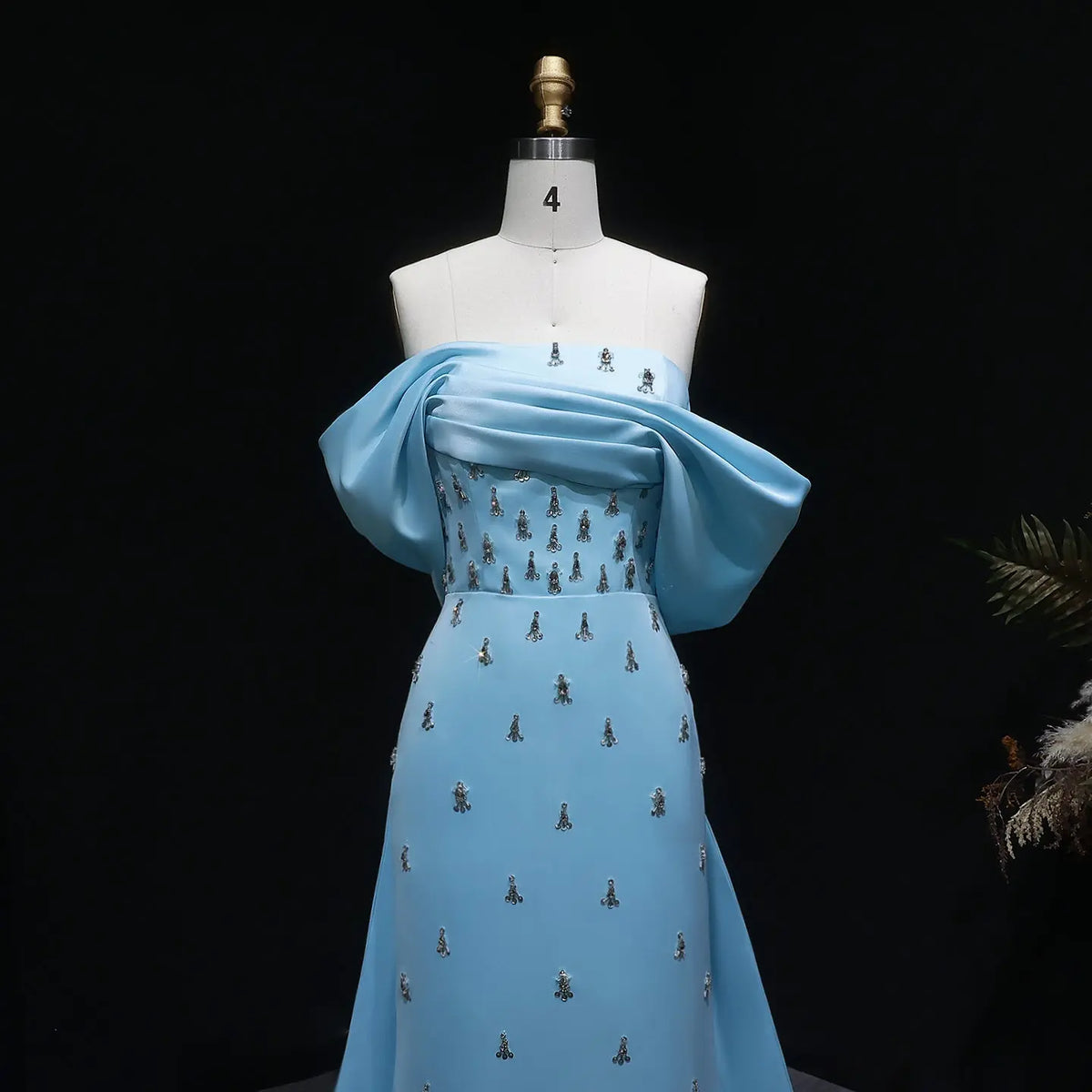 Luxury Rhinestone Pink Off Shoulder Evening Dress SS500 