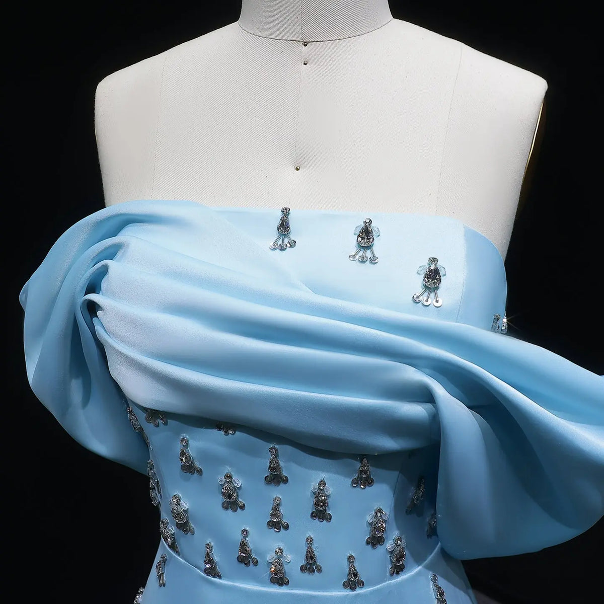 Luxury Rhinestone Pink Off Shoulder Evening Dress SS500 