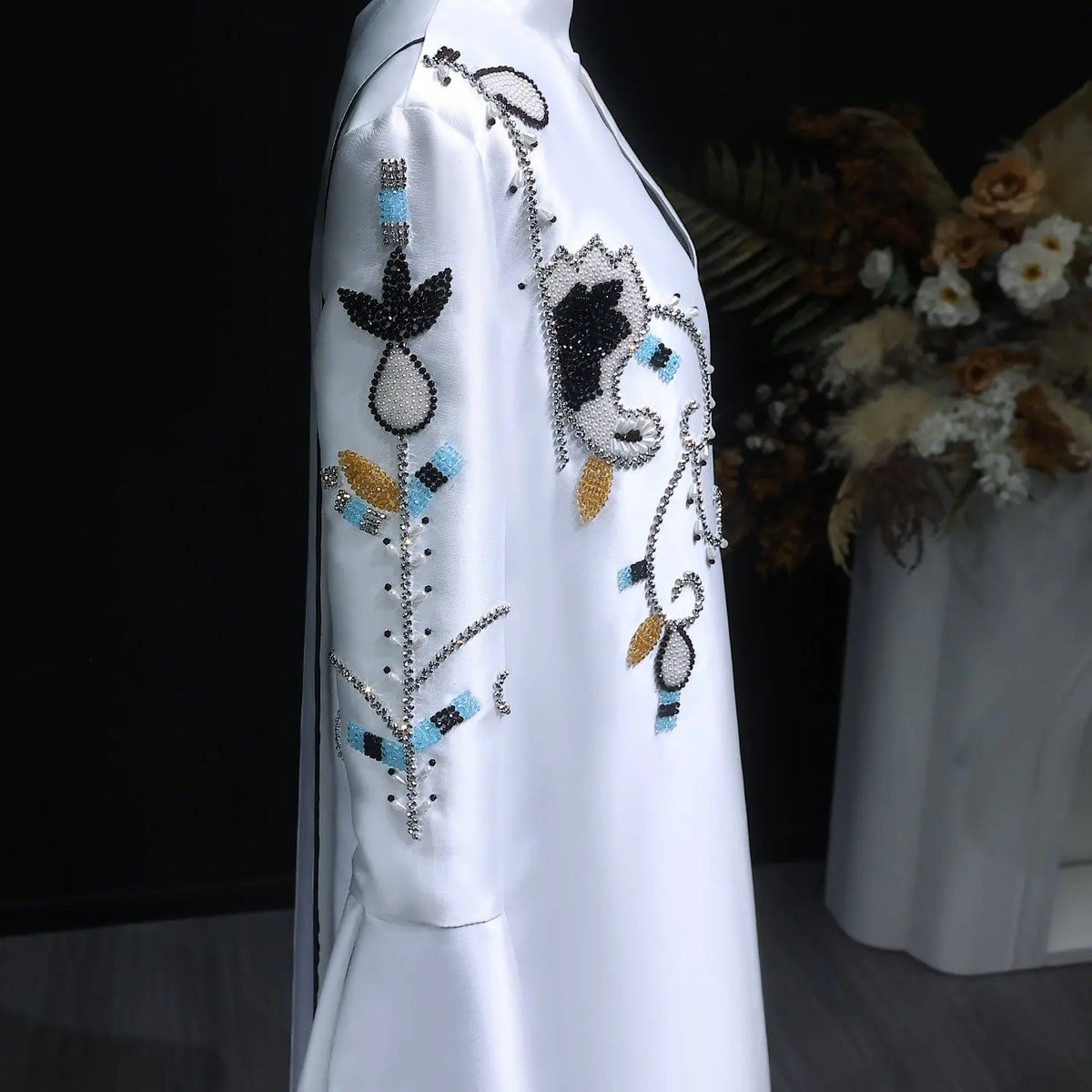 elegant mandarin collar dress YAYING New Chinese-Style Mandarin Collar Dress / Size 4 / Beige