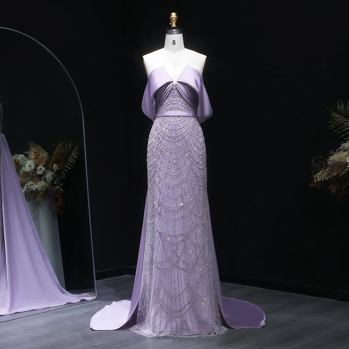 lilac silver dress Azazie Silver Lilac Off Shoulder A-Line Evening Dress / Gown