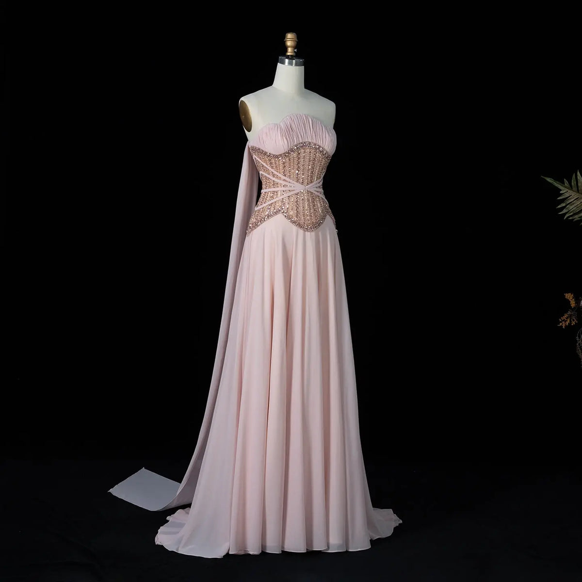 Pink Corset Wedding Guest Evening Dress SS532