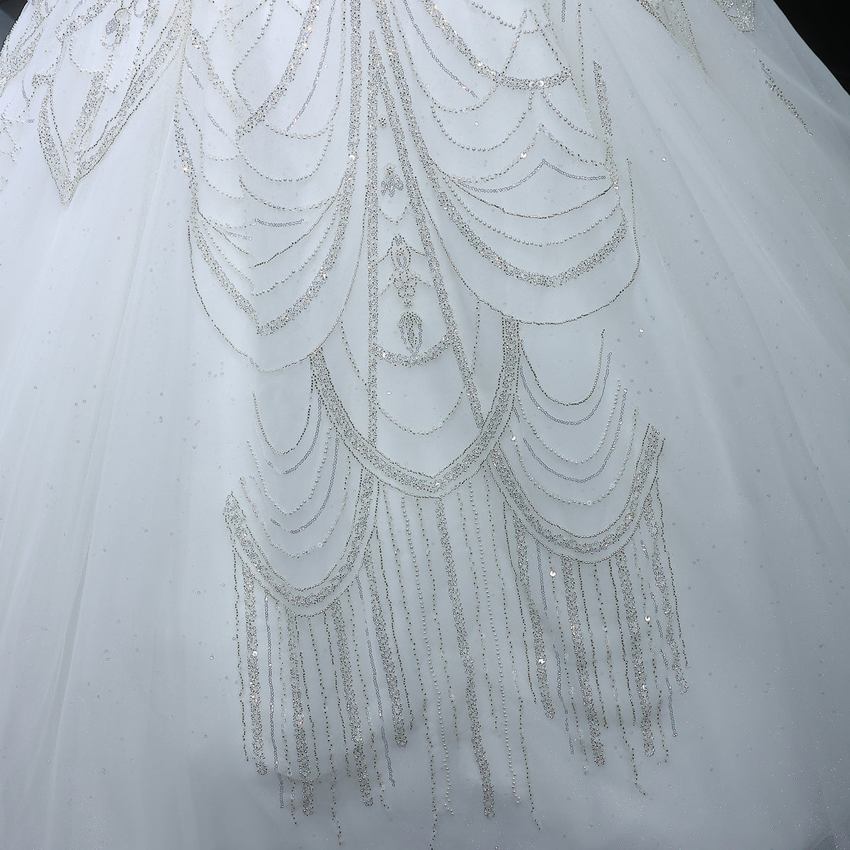 Luxury Beaded Long Sleeve Ball Gown Wedding Dress SW515 