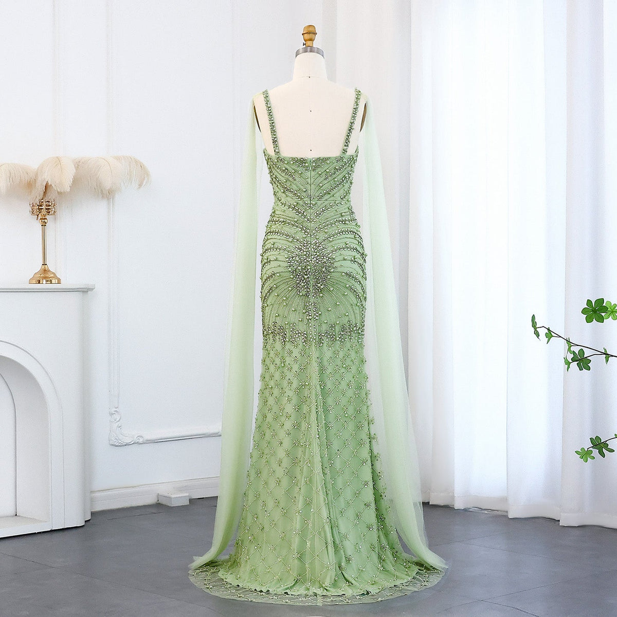 Luxury Rhinestones Silver Nude Spaghetti Evening Dress SS188